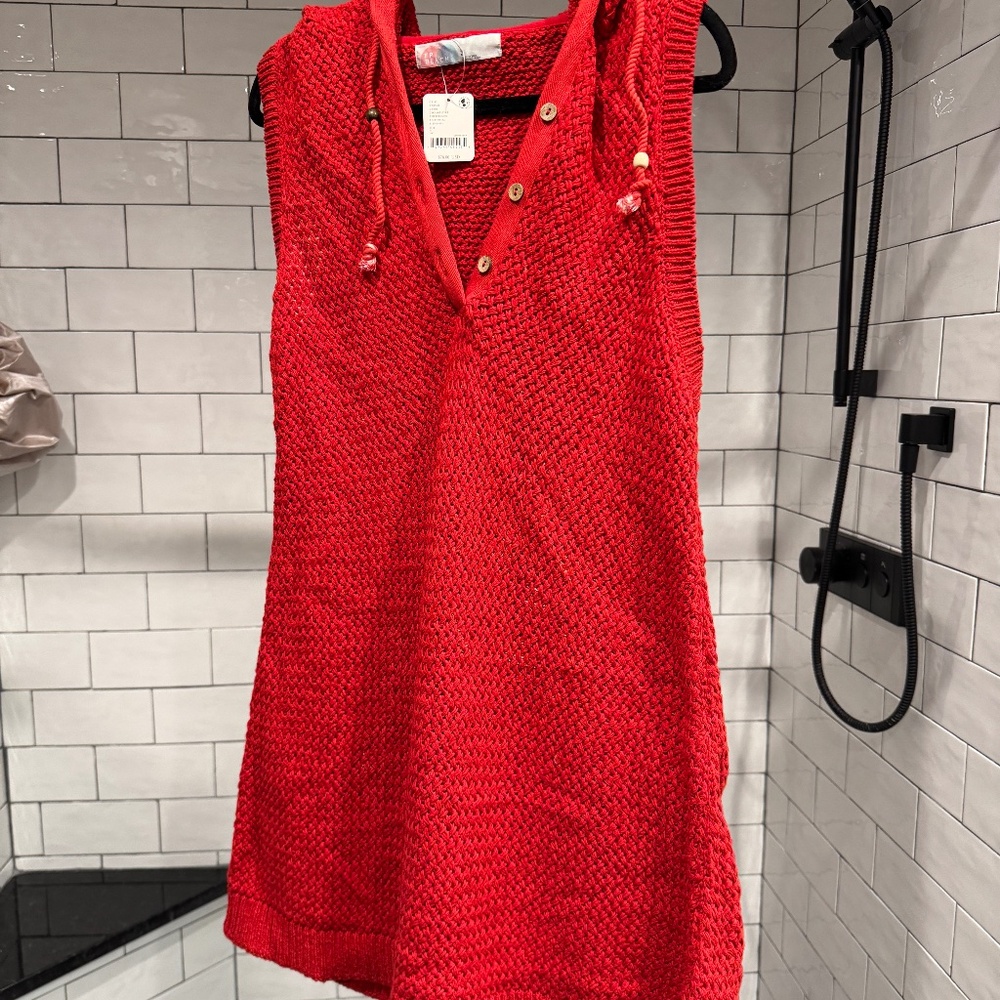 Free people hooded sweater swim cover up